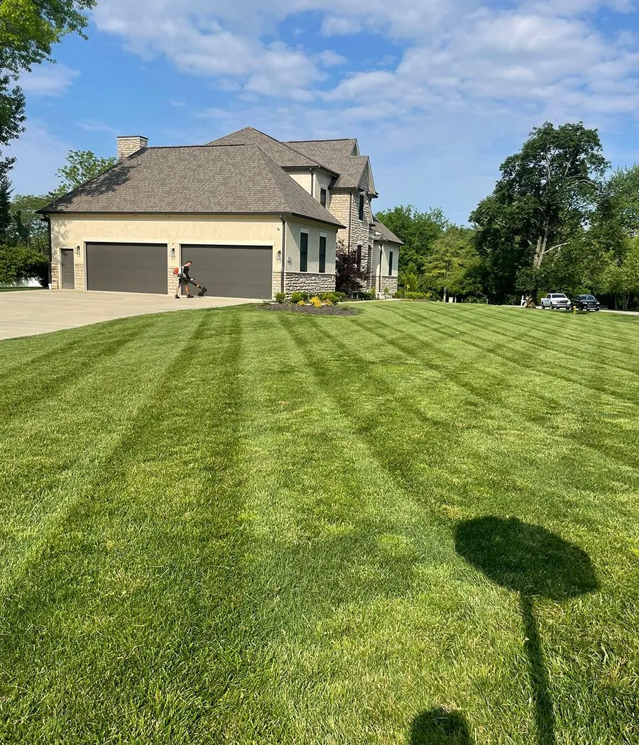 manicured lawn with sprinkler system columbus